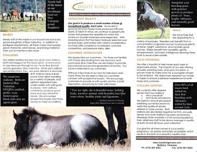 Click here for our 2011 brochure's inside content